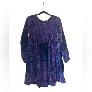 Free People Velvet Burnout Tunic/Mini Dress